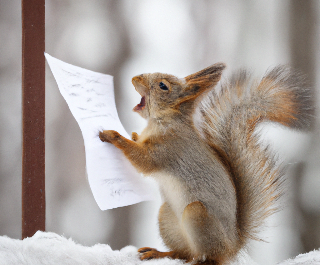 singing squirrel, AI-generated using DALL·E